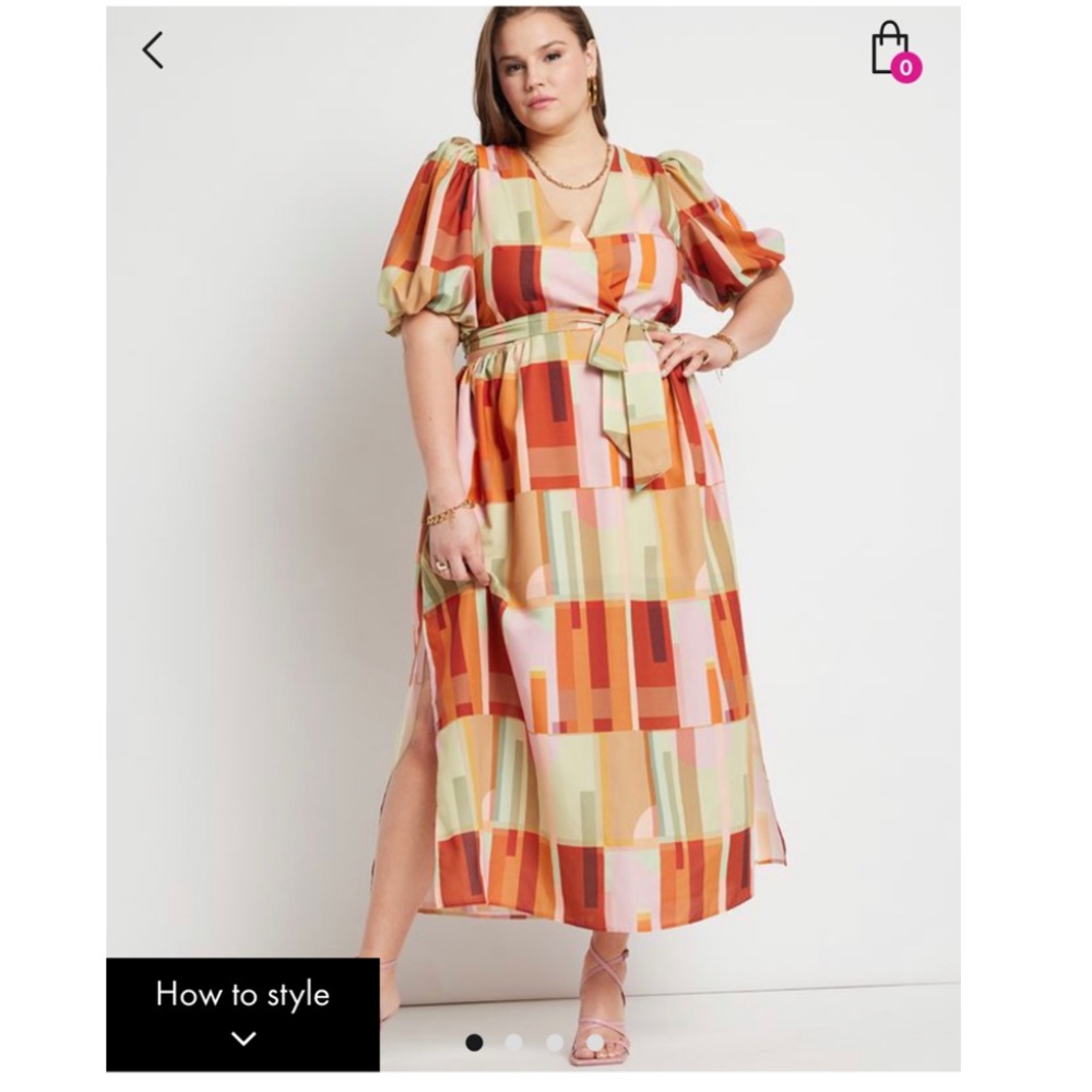 Eloquii Patchwork Maxi Dress with Cutouts